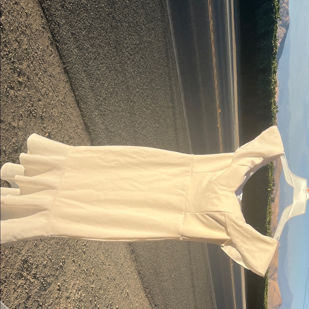 Emerald Sundae Cream One Shoulder Dress